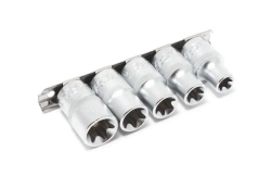 Набор головок Е-профиль 5пр. 1/2''(E12,E14,E16,E18,E20), на планке Forsage F-4053