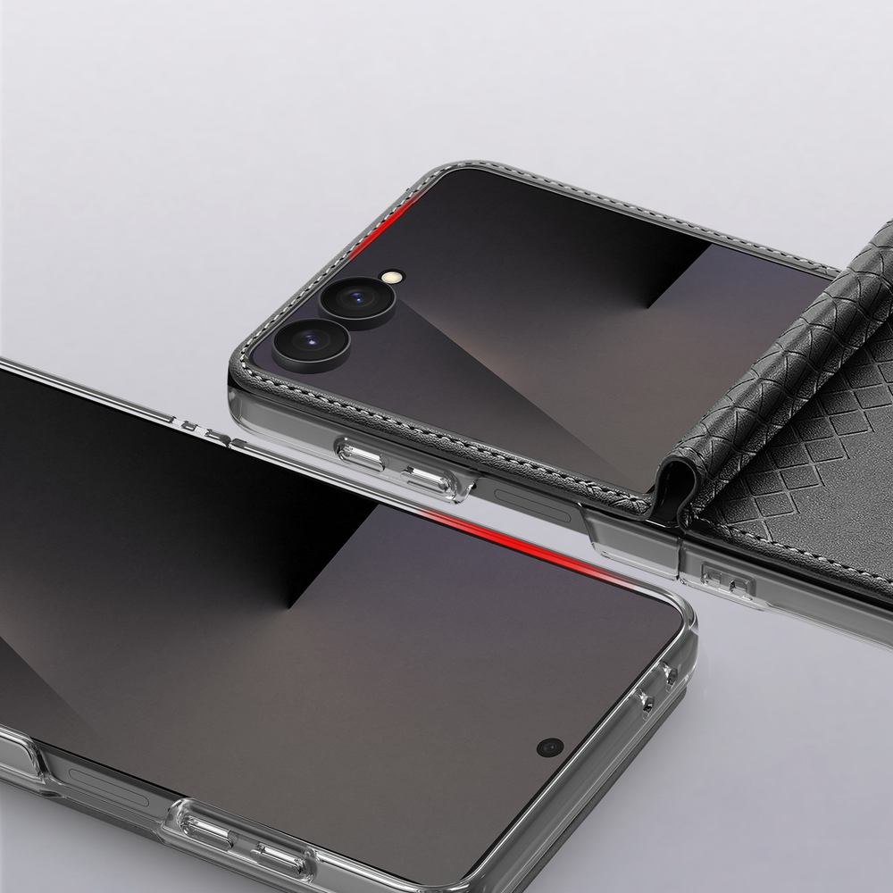 Чехол черного цвета из кожи для Samsung Galaxy Z Flip 8, серия Bril Series Case от Dux Ducis