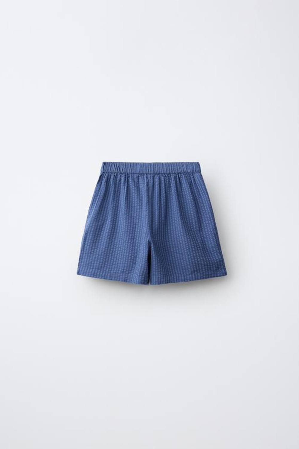 ZARA ПИЖАМА-РУБАШКА ИЗ СИРСАКЕРА С МОДАЛОМ, СИНИЙ