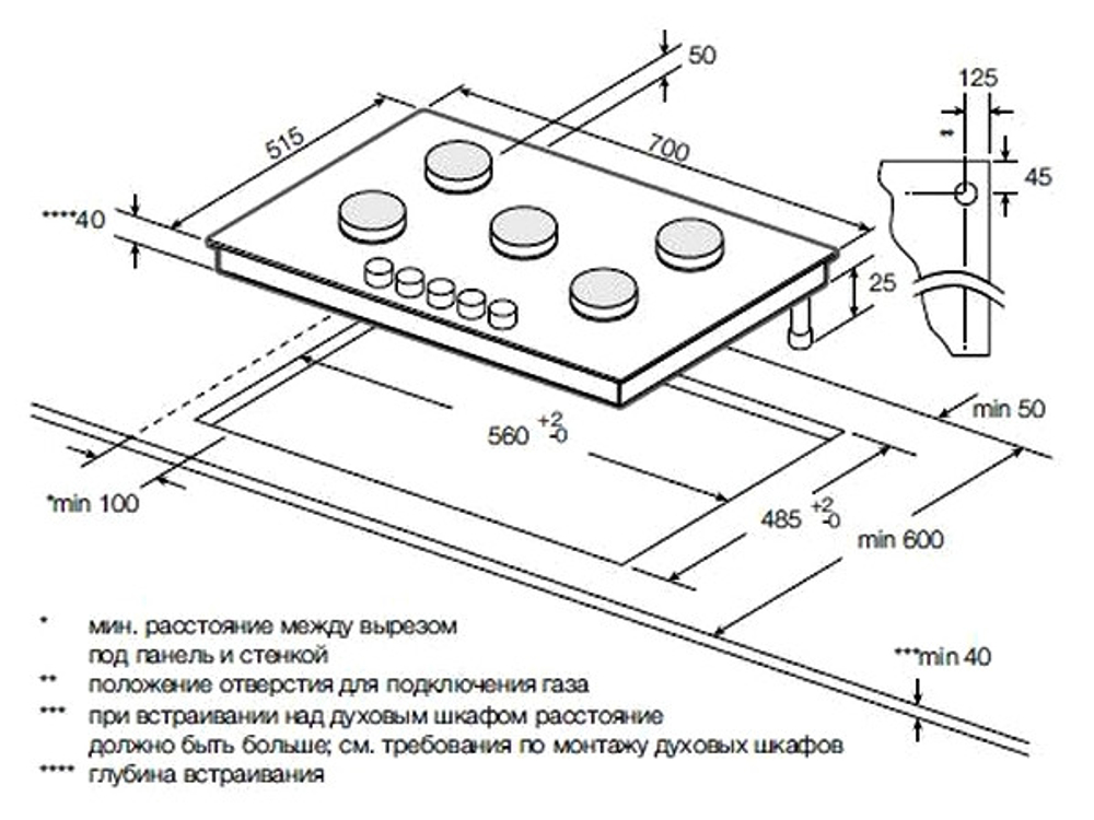 Варочная панель GRAUDE GS 70.1 SM газовая