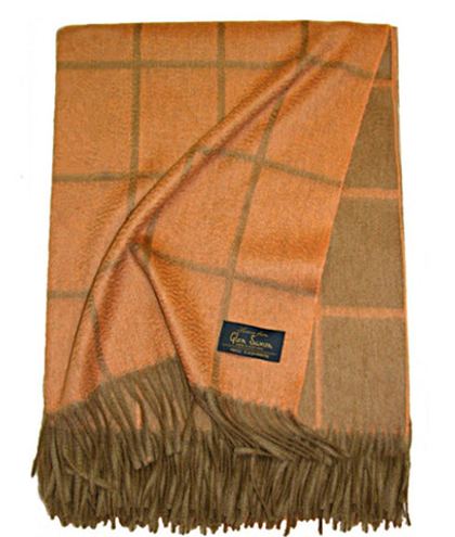 Плед 130х180 Glen Saxon Garda Camel-Mandarin