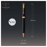 Ручка шариковая Parker "Sonnet Matte Black GT" черная, 1,0мм, поворот., подарочная упаковка