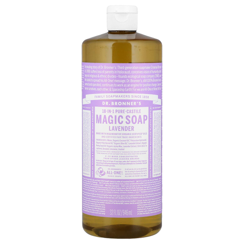 Dr. Bronner's, Чистое кастильское волшебное мыло 18 в 1, лаванда, 946 мл (32 жидк. Унции)