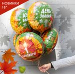Шар (18"/46 см) Круг, День Знаний, 1 Сентября, Оранжевый
