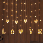 Гирлянда для дома БАХРОМА "LOVE" ш2,5 90 ламп LED 8 реж. тепл. бел (Серпантин)