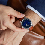 ZEPPELIN New Captain Collection Quartz Movement Men"s Watches Watch 40 Blue Dial Stainless Steel Case
