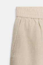 БЕРМУДЫ ИЗ СМЕСОВОГО ЛЬНА С ЭЛАСТИЧНЫМ ПОЯСОМ — ZARA