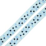 Лента атласная с рисунком 15.0 мм / 3 метра, Ягодная ветвь (голубой), Globus