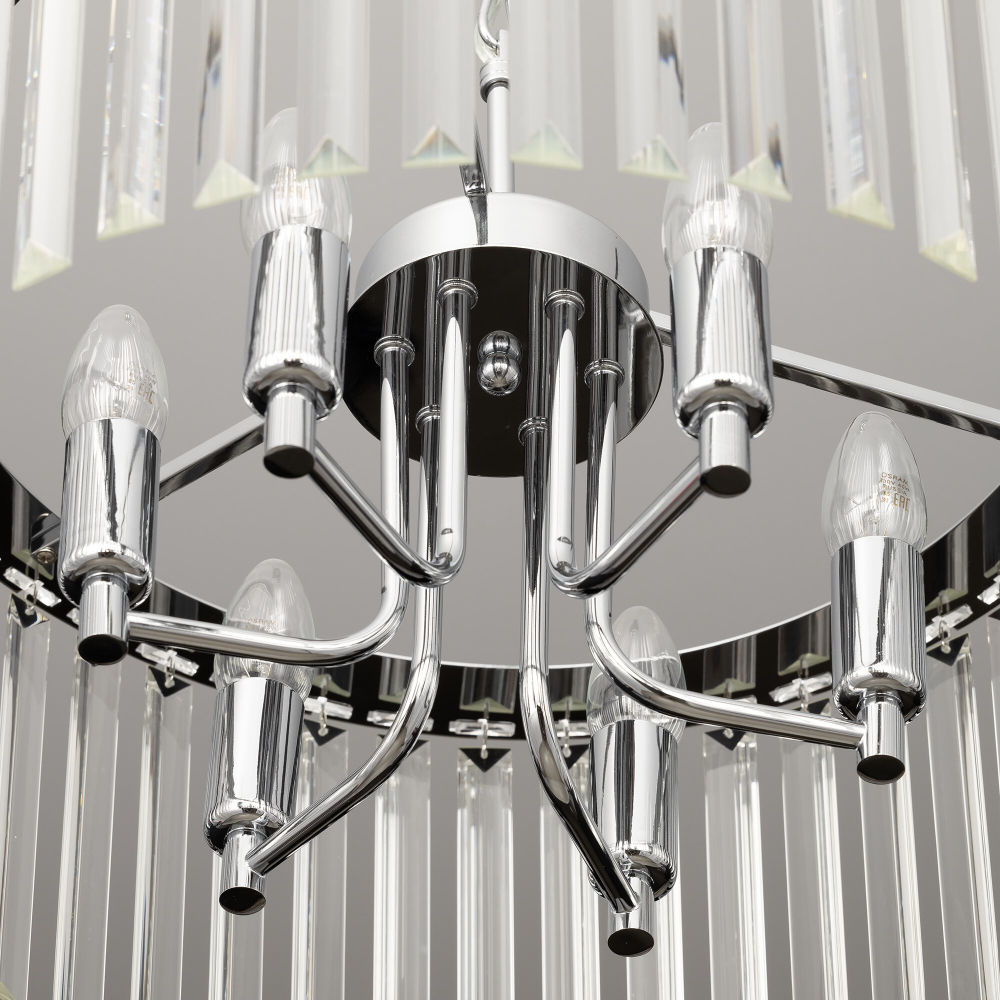 Citilux Джейн CL306161 Хрустальная подвесная люстра Хром