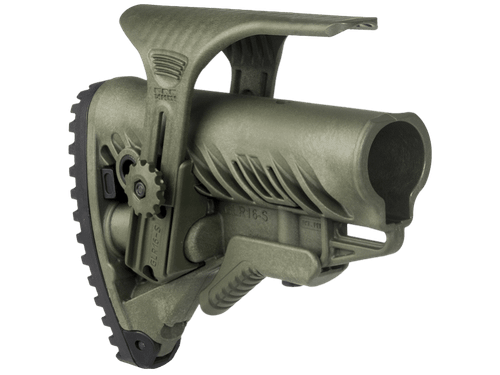 Полимерный приклад с упором для щеки GLR-16 CP, зеленый, Fab Defense