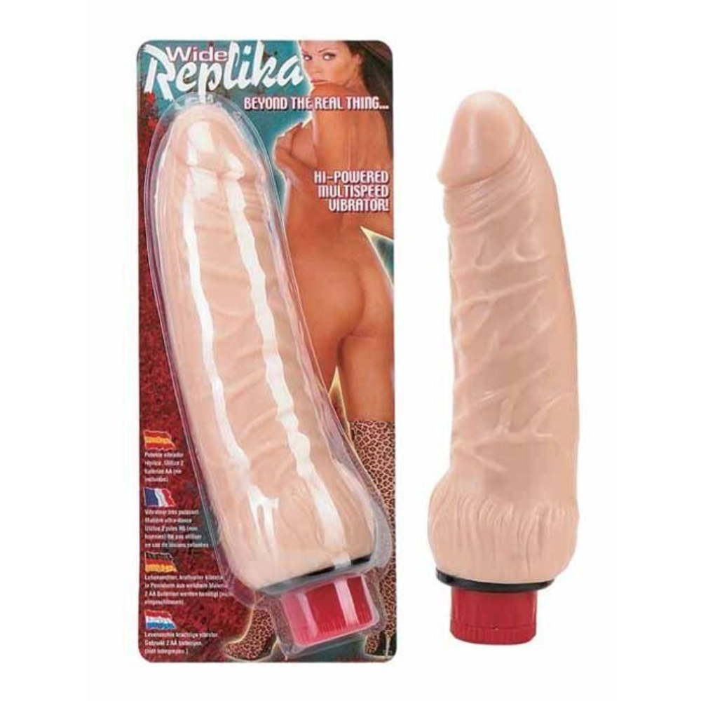 Вибратор телесный Wide Replika (18,5 см , телесный) (Цвет: телесный)