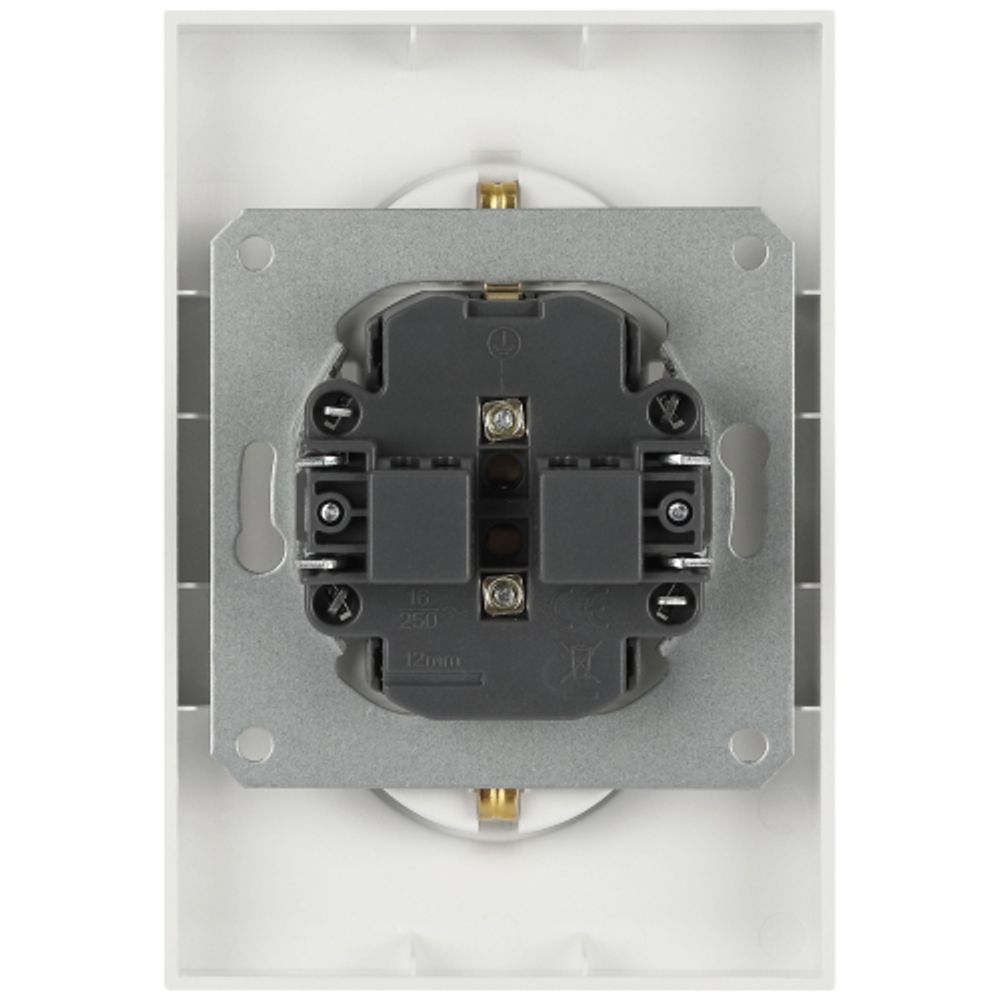 Розетка ЭРА Arktik 16-2105-08 двойная с заземлением 2X2P+E Schuko со шторками 16А-250В белый матовый | Эра Arktik