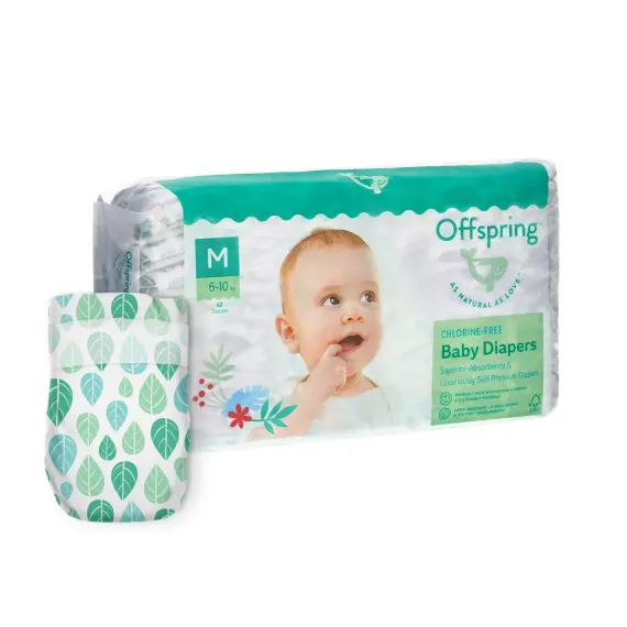 Подгузники Offspring M 6-10 кг, 42 шт, листочки