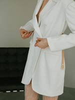 Элегантное платье жакет из костюмной ткани beige/white