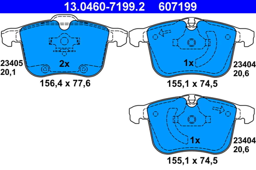 ATE - 13046071992-ATE - Brake Pad Set, disc brake
