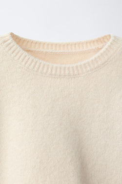 ZARA СВИТЕР С ОБОРКАМИ, ЭКРЮ