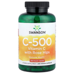 Swanson Vitamins, C-500, витамин C с шиповником, 250 веганских капсул