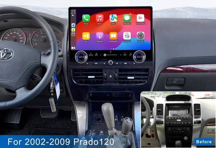 Магнитола для Toyota Land Cruiser Prado 120, Lexus GX470 - Kuberg ZF-3036-GE вертикальный экран в стиле "Тесла" 16.8" на Android 13, Быстрая, CarPlay, 4G SIM-слот