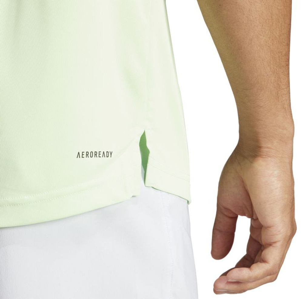 Мужское теннисное поло Adidas W Club 3 Stripes Polo - semi green spark