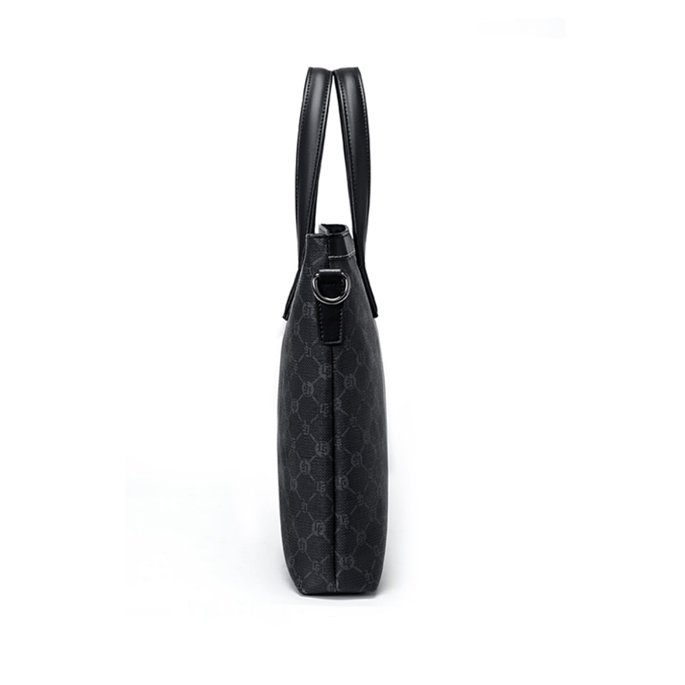 GOLF PVC 15 Inch Laptop Bag, Commute Travel Handbag, Briefcase Large Men"s Black