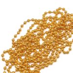 Цепь декоративная металл шариковая мулька 3.2 мм / 45.72 метра, золото