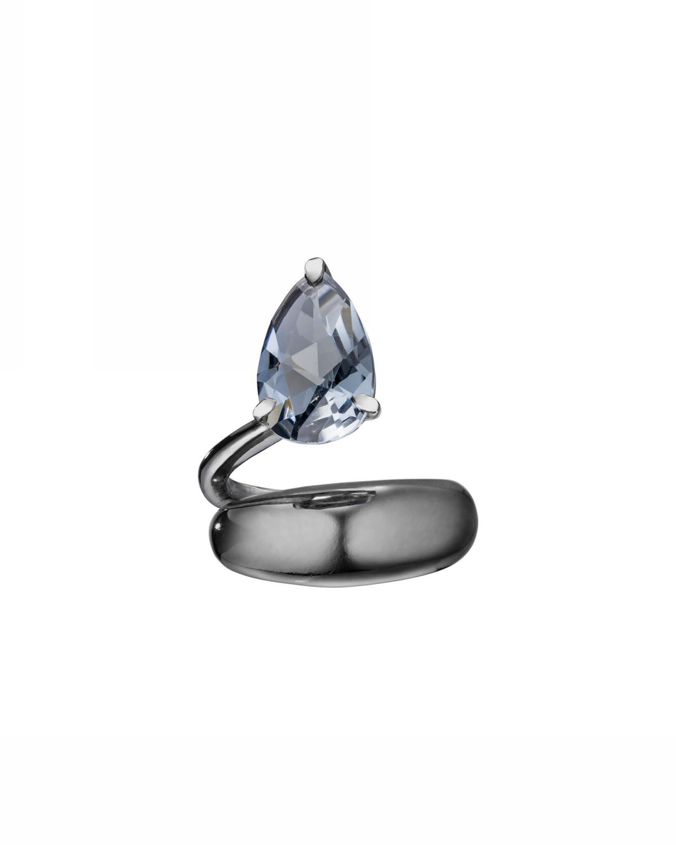 Кафф с кристаллом в форме капли Stealing Beauty — Caviar Jewellery, черный