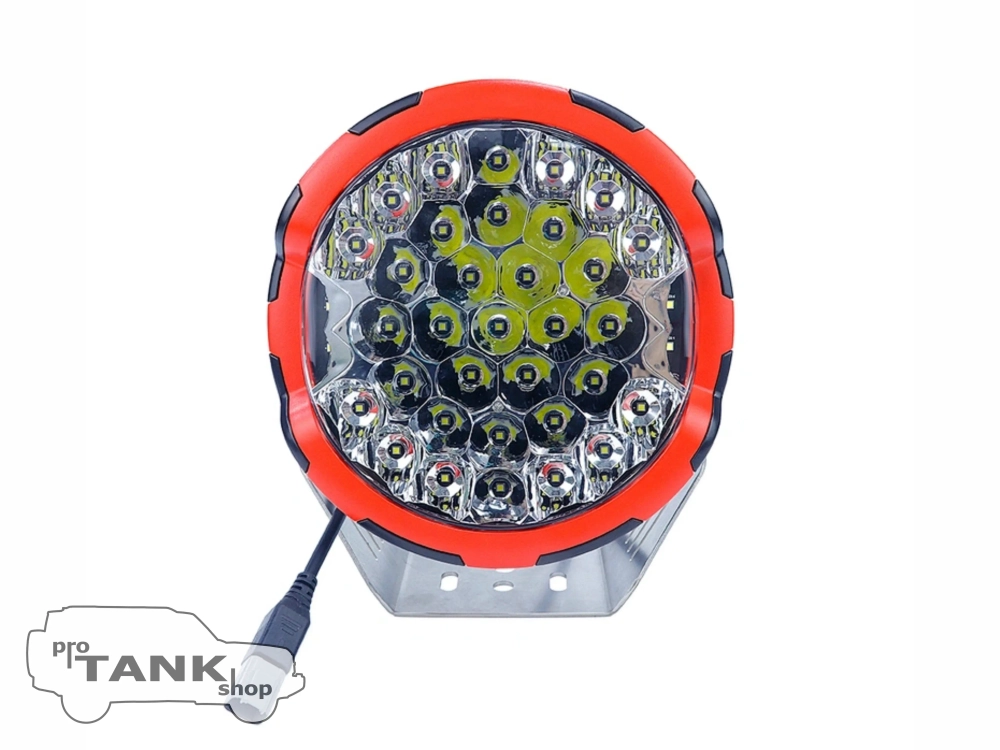 Фара AURORA ALO-GR7-B 9″ 205W (красный обод) комбинированная 1 шт.