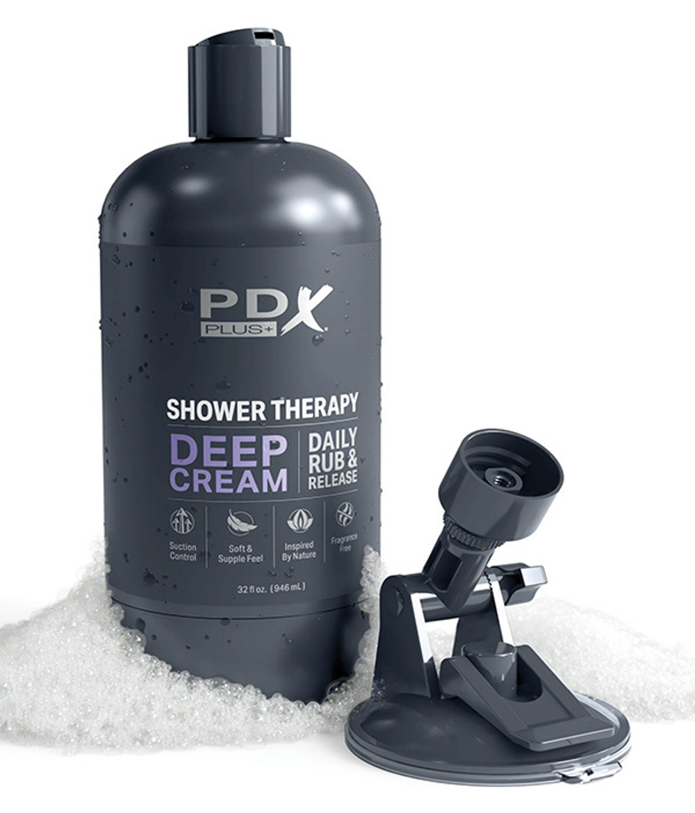 Мастурбатор 20,7см в виде бутылочки от шампуня PipeDream PDX Plus Shower Therapy Deep Cream Frosted Stroker RD62320