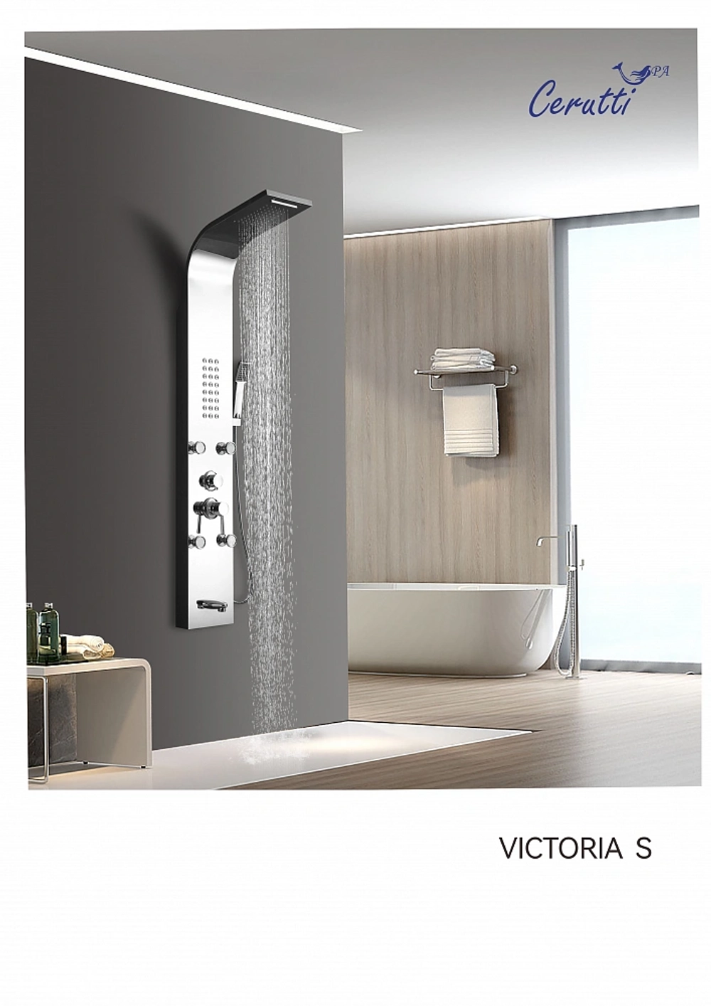 Душевая панель Ceruttispa ВИКТОРИЯ (VICTORIA) S CT9976 из нержавеющей стали, цвет серебро