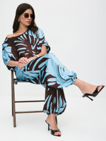 Костюм летний шелковый "ART SILK", 713.9072.09.01, цвет монстера бирюза