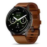 Умные часы Garmin Venu 4, 45mm, Slate with Black Silicone Band and Brown Leather Band (010-03014-03)