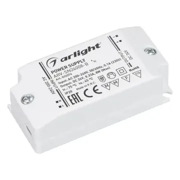 Блок питания 8W 24V 0.33A IP20 ARV-SN24008-B 033274 Arlight