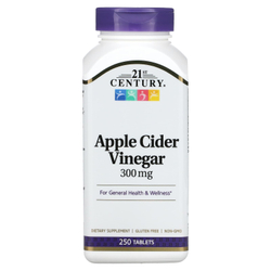 21st Century, Apple Cider Vinegar 300 mg, 250 Tablets | Olma sirkasi, 300 mg, 250 tabletka