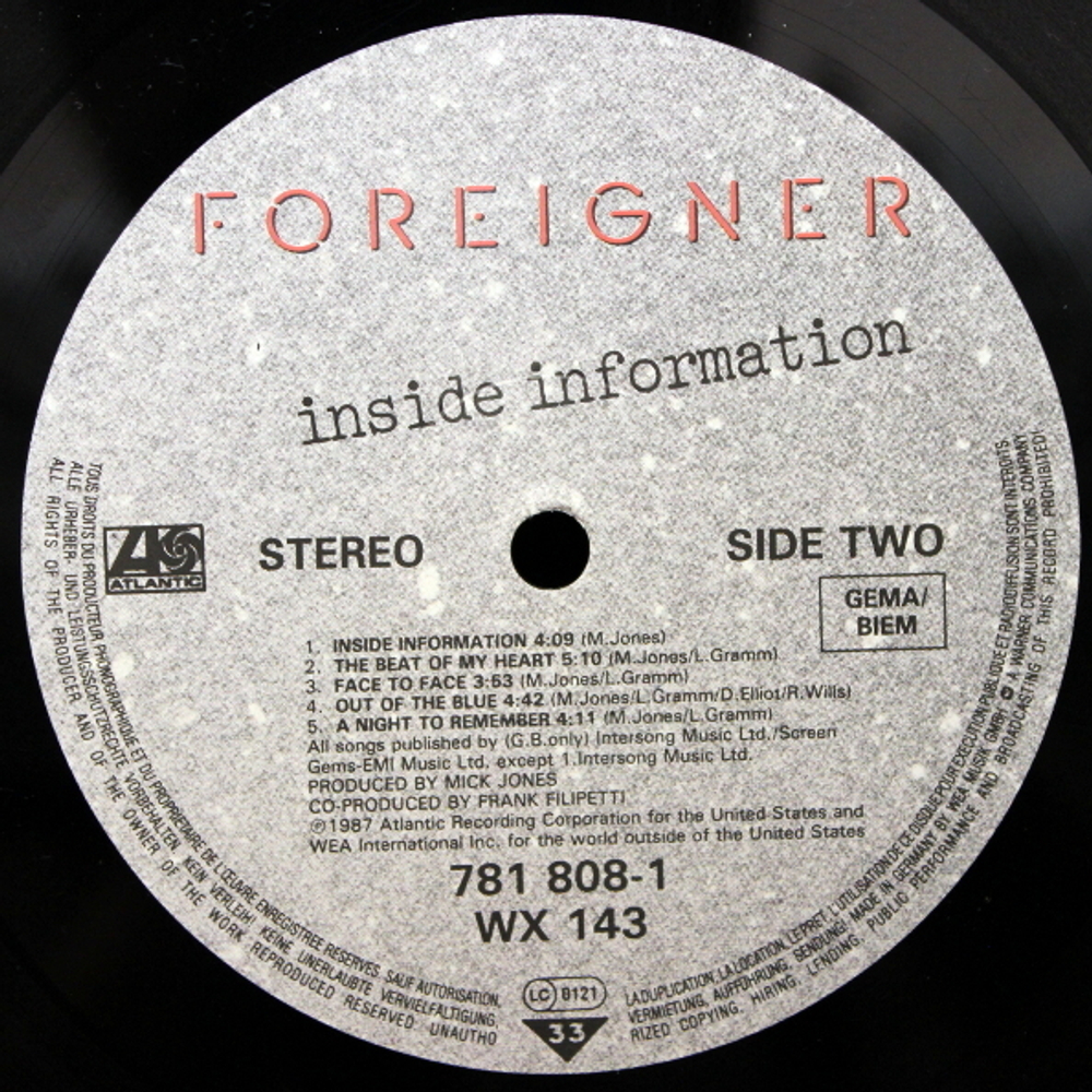 Foreigner / Inside Information (LP)