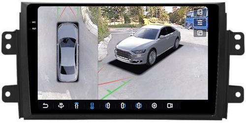 Магнитола для Suzuki SX4 1 2006-2014 - FarCar BX124M-360 монитор 9.5" 2K QLED на Android 13, Быстрая, CarPlay, 4G SIM-слот, 4 камеры в комплекте