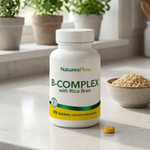 NaturesPlus, комплекс витаминов группы B с рисовыми отрубями, 90 таблеток