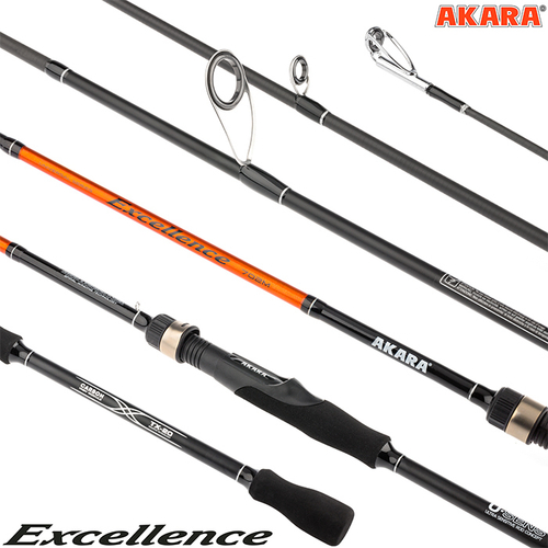 Спиннинг штекерный угольный 2 колена Akara Excellence M 702 (6-28) 2,1 м