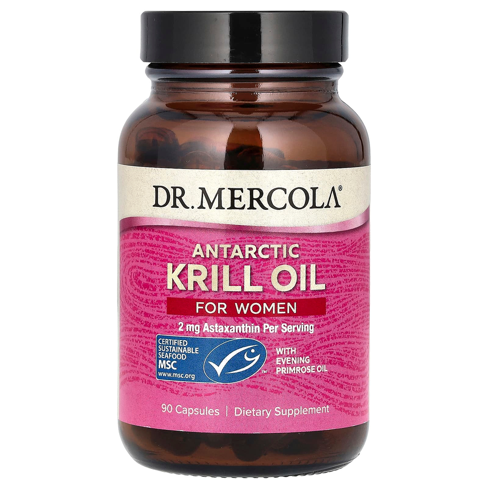 Dr. Mercola, масло антарктического криля для женщин, 90 капсул