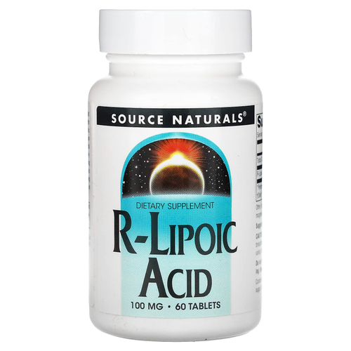 Source Naturals, R-липоевая кислота, 100 мг, 60 таблеток