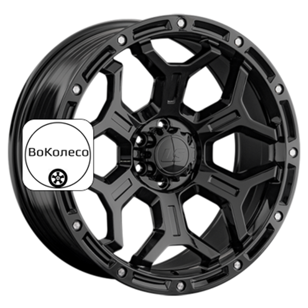 9x17/6x139,7 ET15 D106,1 RC68 BK (конус, Колпак+лого) LS FlowForming