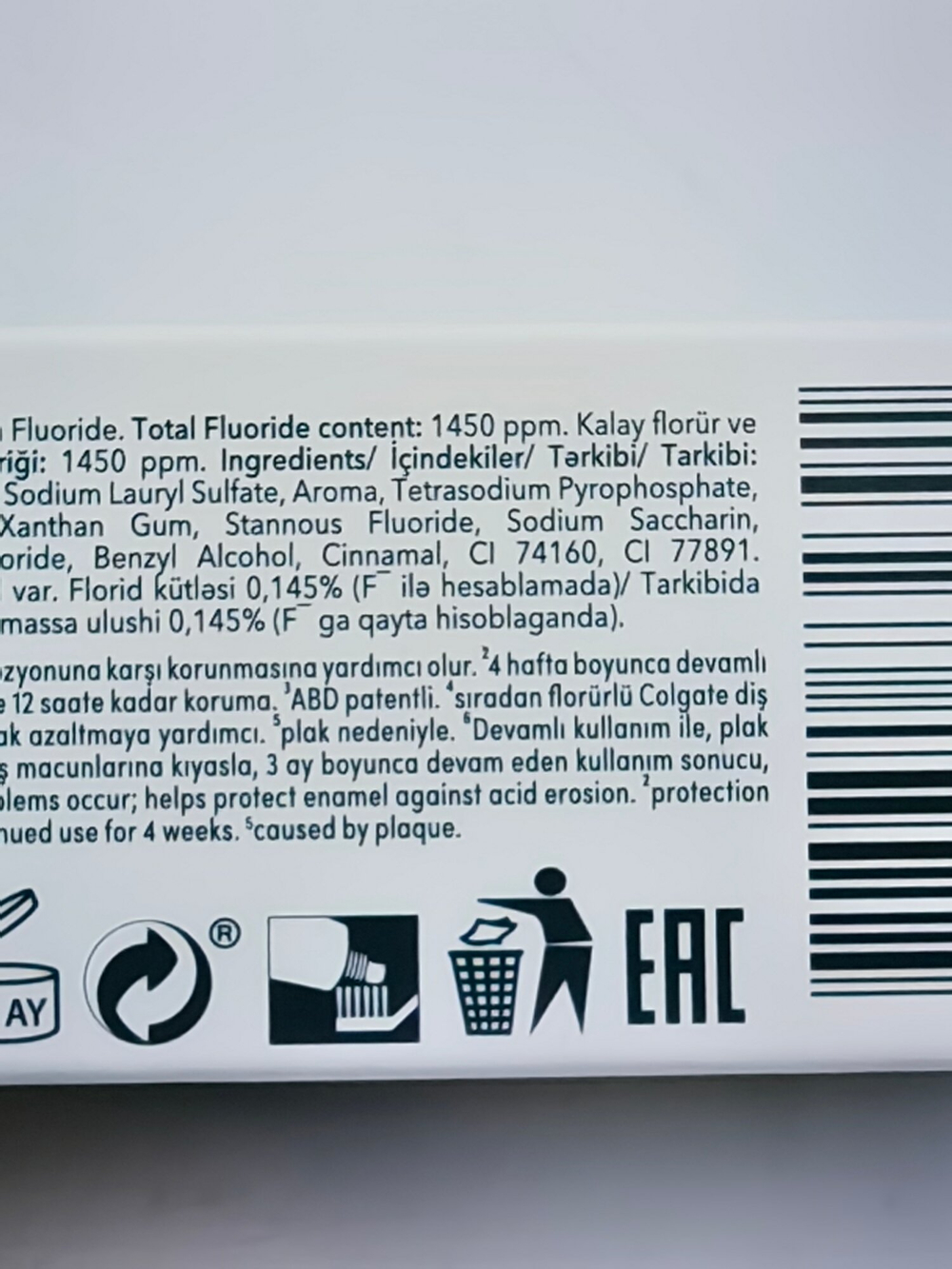 Зубная паста Colgate  Whitening Total Активная формула, 50 мл