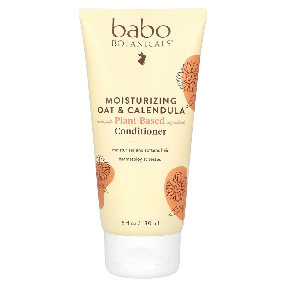 Babo Botanicals, увлажняющий кондиционер, для всех типов волос, овес и календула, 180 мл (6 жидк. унций)