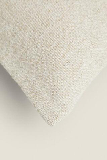 ZARA HOME ЧЕХОЛ ДЛЯ ДЕКОРАТИВНОЙ ПОДУШКИ С ВЫШИВКОЙ В ПОЛОСКУ, СВЕТЛО-БЕЖЕВЫЙ