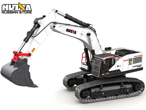 Радиоуправляемый экскаватор белый HUI NA TOYS масштаб 1:14 2.4G - HN1594