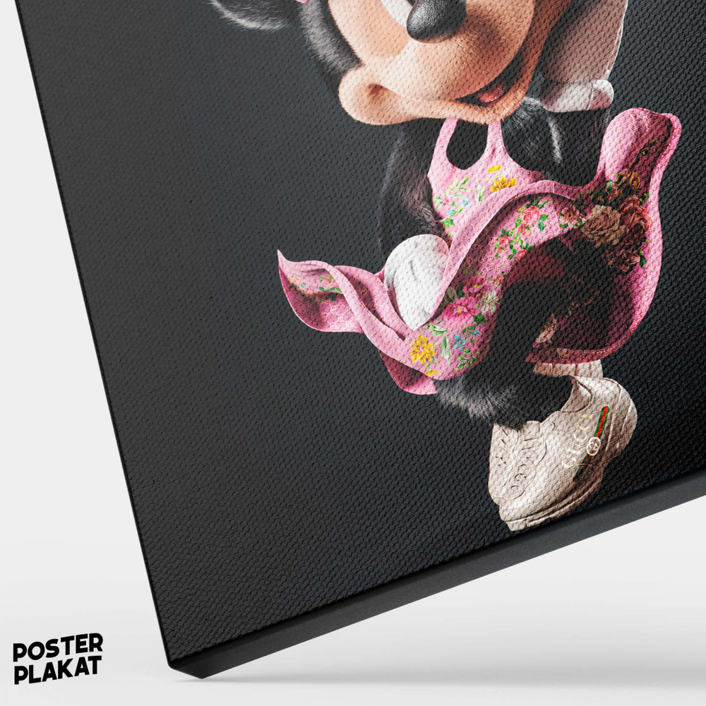 Картина Мини Маус / Minnie Mouse в Gucci, Уолт Дисней, холст с печатью на подрамнике, интерьерная, Постер Плакат