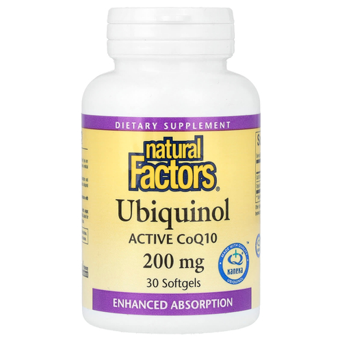 Natural Factors, убихинол, 200 мг, 30 капсул