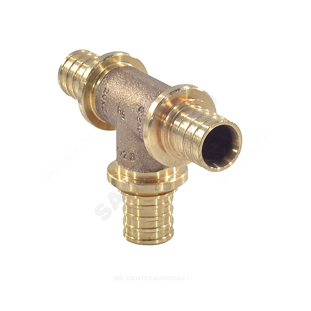 Тройник для PE-X труб аксиальный бронза Дн 20х20х20 RAUTITAN PLATINUM RX Rehau 13777261001