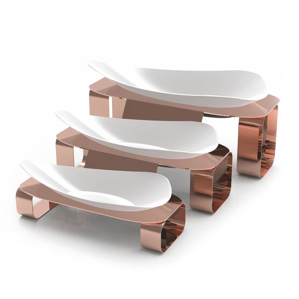 Подставка фуршетная стойка 34,9*17,2*19,3 см Copper металл + салатник меламин P.L.--Hotelware