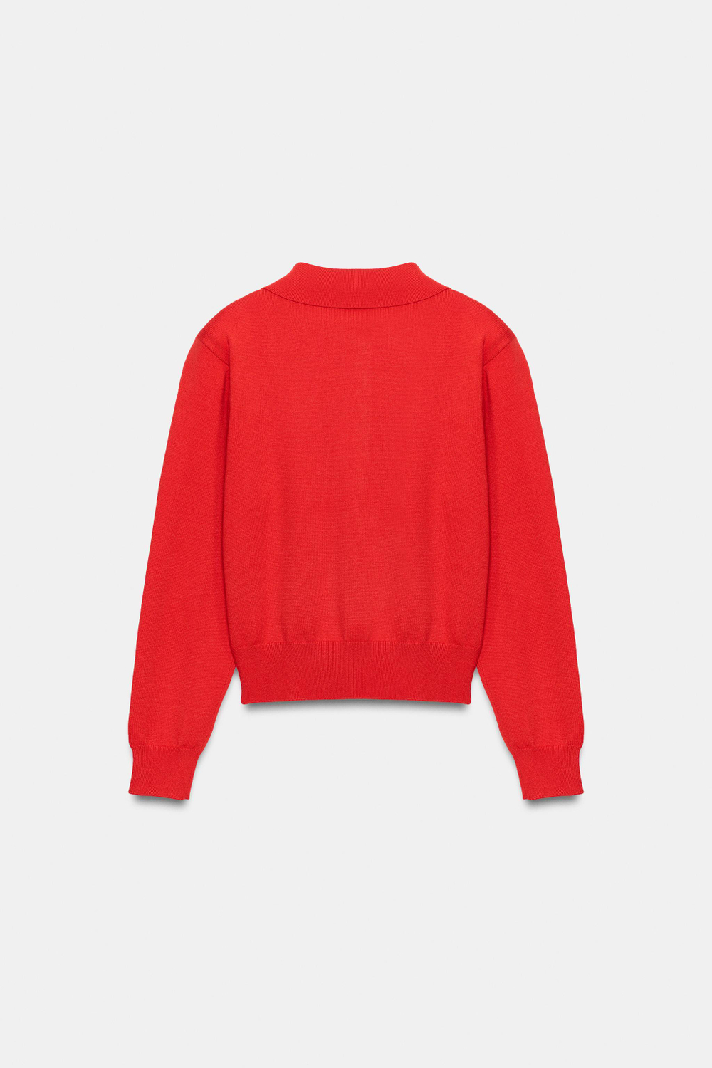 ZARA ТРИКОТАЖНЫЙ ПОЛО С ПОДПЛЕЧНИКАМИ, КРАСНО-ОРАНЖЕВЫЙ