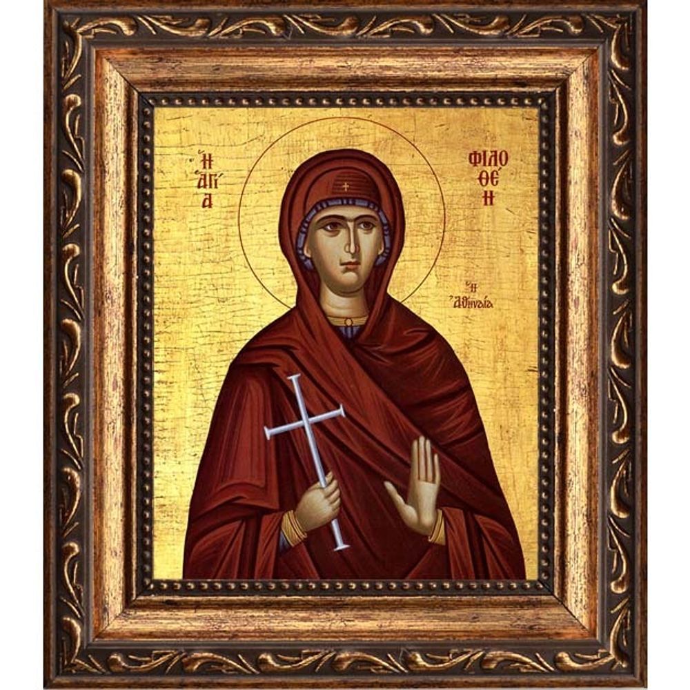 Филофея Афинская преподобномученица. Икона на холсте.